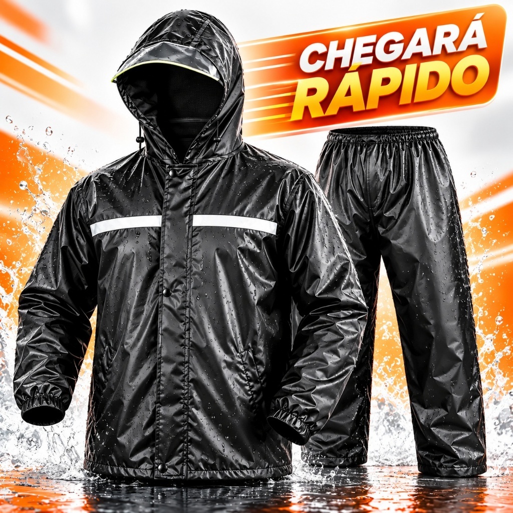 Capa De Chuva Conjunto Motoqueiro Impermeável Motoboy Frio