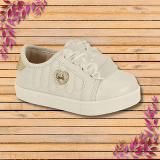 Tênis Infantil Meninas Molekinha Casual Dourado Coração Leve Feminino Slip On Meia Confortável Leve Escola Social