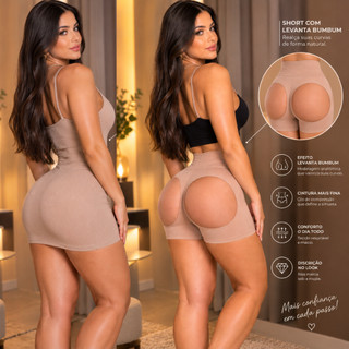short modelador zero barriga  levanta bum bum efeito silicone  usar.vestido.saia.calça feminina