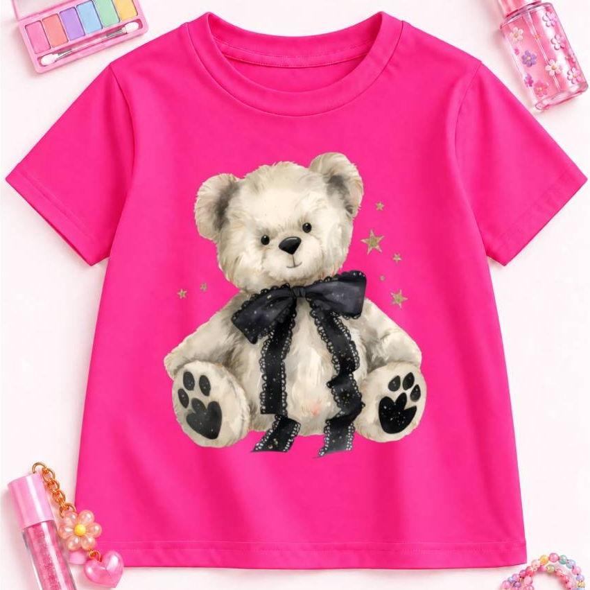 camiseta fofa com estampa de ursinho 2 ao 16 confortavel e estilosa