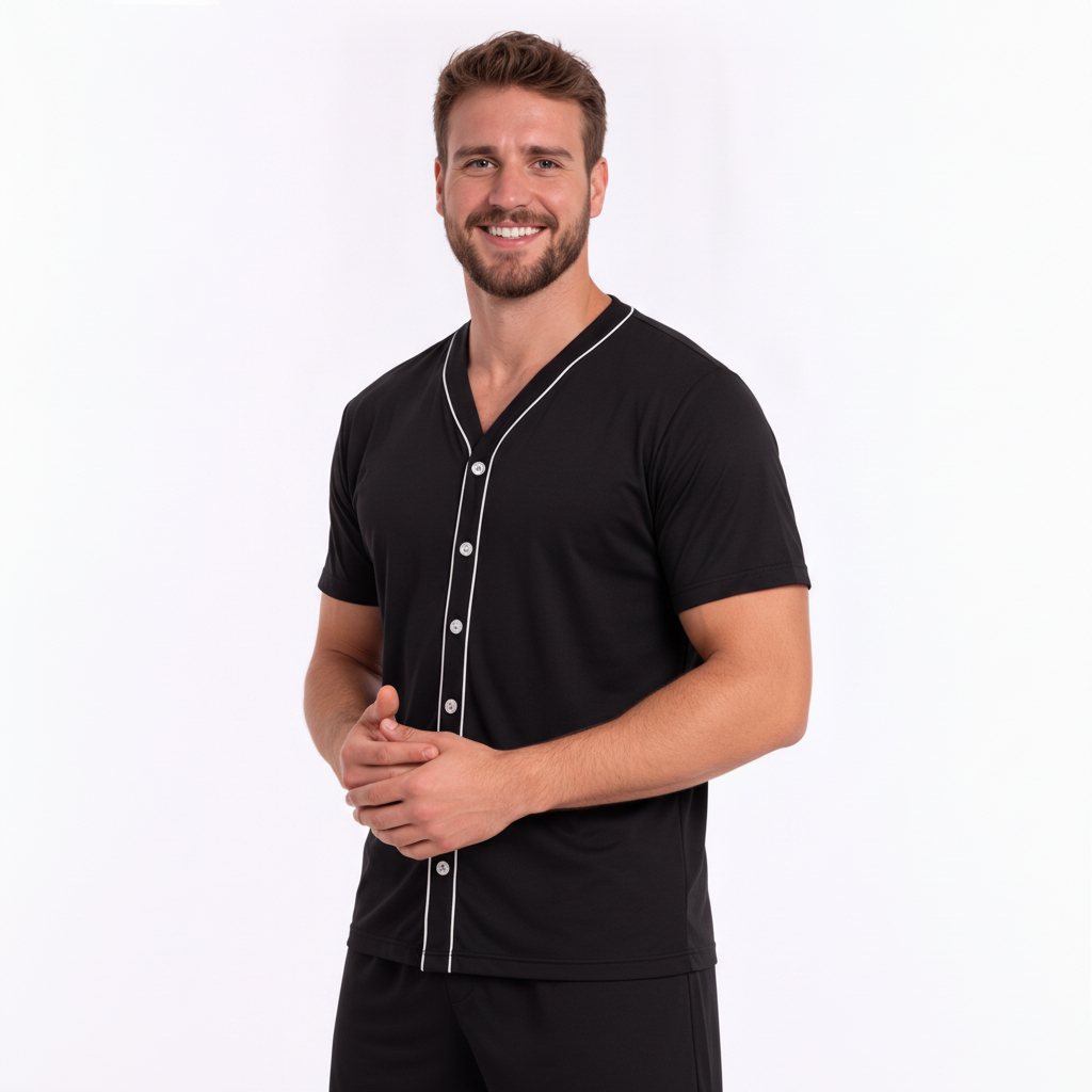 Pijama Masculino Americano com Botões Adulto Manga Curta Cirúrgico