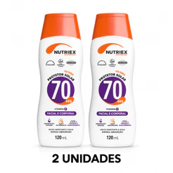 Kit 2 Protetores Nutriex FPS70 Facial e Corporal 120ml Oil Free Toque Seco Alta Proteção