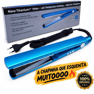 Chapinha Profissional Nano Titanium 450°f Prancha Alisador Progressiva de Cabelo Bivolt 110V/220V
