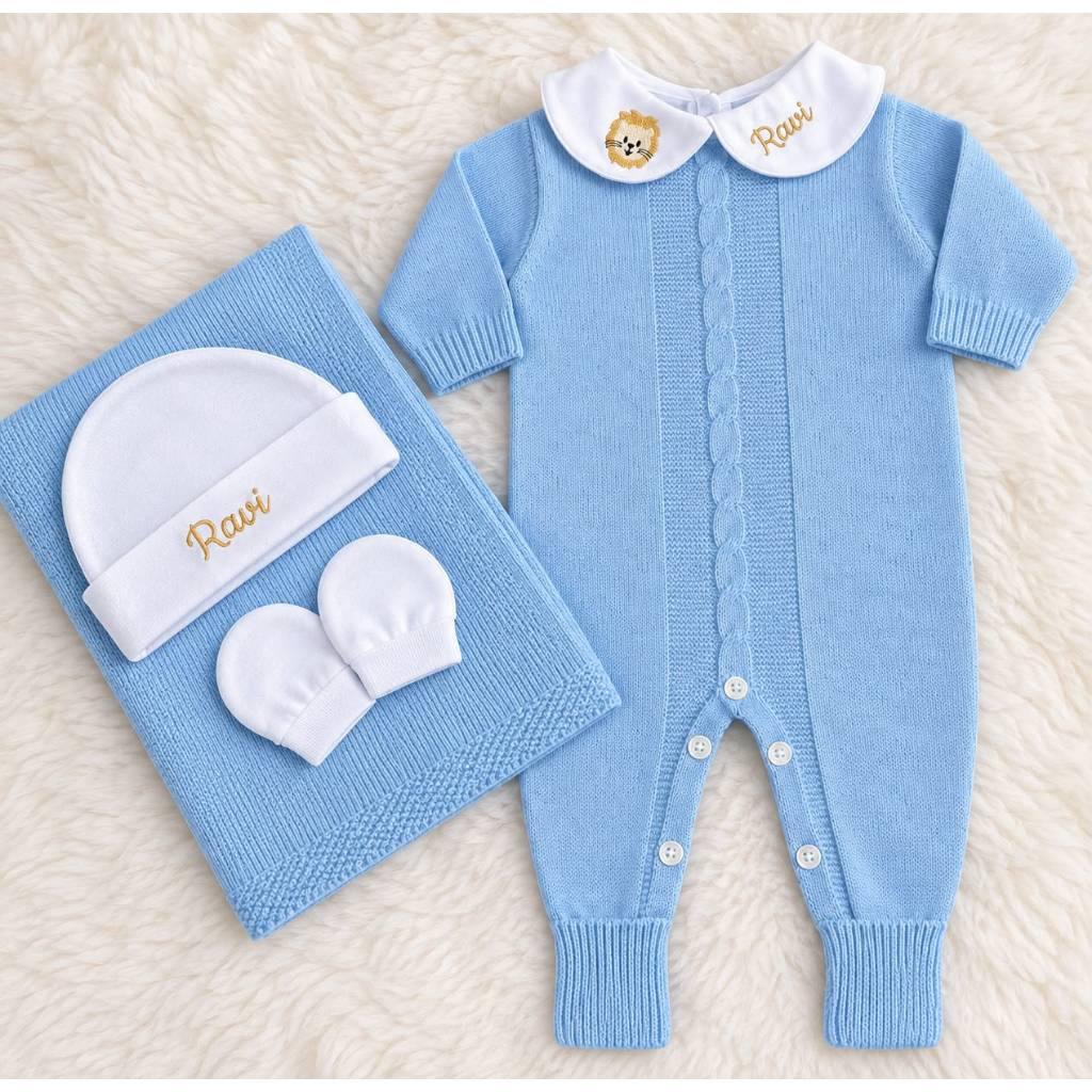 saída maternidade personalizada menino menina safari 5 peças
