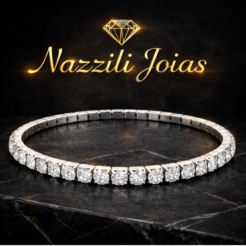 Pulseiras Tennis Riviera 2 Fileiras Corrente de Pedras Brilhantes de Zircônia Pulseira Ajustável Masculina e Feminina