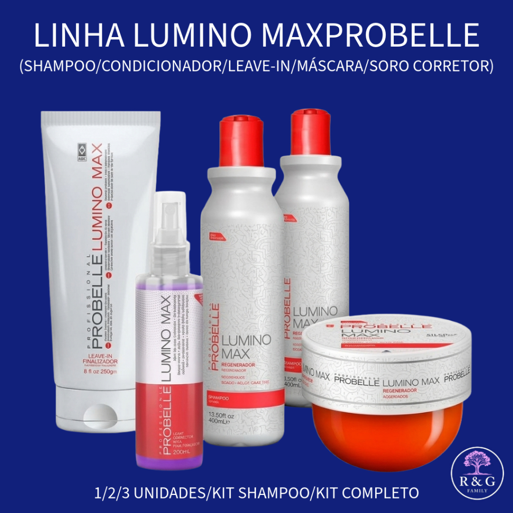 LINHA LUMINO MAX (1 e 2 UNIDADES E KITS) - (SHAMPOO/CONDICIONADOR/LEAVE-IN/MÁSCARA/SORO CORRETOR)