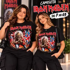 Camiseta Feminina Do P ao G3 Iron Maiden Rock Heavy Metal Estampada 100% Algodão Confortável Plus Size
