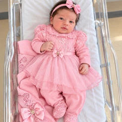 Saída de maternidade rosa Olivia