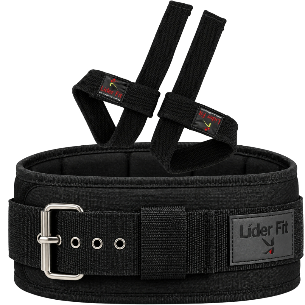 Cinto Musculação Para Agachamento Crossfit Profissional + Tala Strap Para Levantamento Peso Fitness
