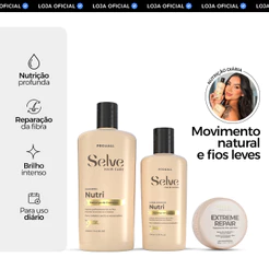 Kit de Tratamento Nutritivo Para Cabelo Seco e Sem Brilho: Selve Nutri + Máscara Extreme 50g