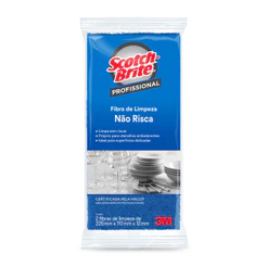 Fibra Limpeza Azul Não Risca 3M Scotch Brite Pacote 2 Unidades Inox Vidro Plástico