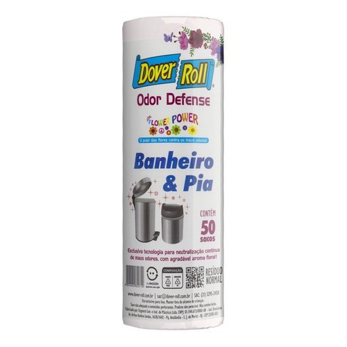 Saco P/ Lixo Pia E Banheiro Flower Power Dover Roll Odor Defense 50Un · foto 2