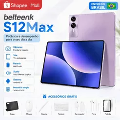 Tablet belteenk S12Max Tablet 11,6"Tela IPS 90Hz 16GB+512GB Tablet 5G Tablet Android16 Kit Presente de Natal