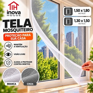 Tela Mosquiteiro Janela Anti Inseto Ajustável e Removível com Fita de Fixação Escolha Cor e Tamanho