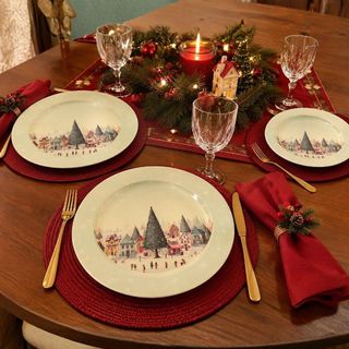 Pratos Natalino Vila – Mesa Posta Sofisticada - Kit 3 peças 17,5 cm 25 27,50 cm - Melamina
