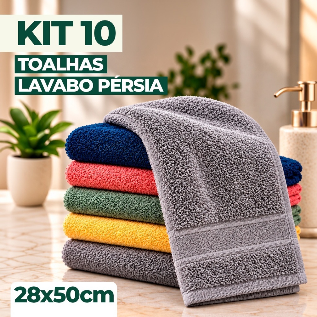 Kit C/ 5, 10 e 20 Toalhas Lavabo Social de Mão 100% Algodão 28x50cm Manicure Pedicure Salão Academia Bordar Ponto Cruz
