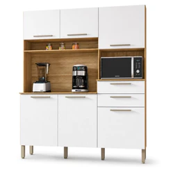 Armário de Cozinha Completa Montesa 6 Portas 2 Gavetas Freijó / Branco