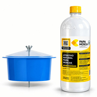 Kit 1 Armadilha Biológica Papa Mosca + 1L Atrativo Natural Papa Mosca Controle Biológico Orgânico