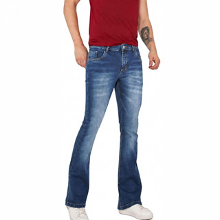Calça Jeans Masculina  Flare Escura  Com Lycra Alleppo Jeans