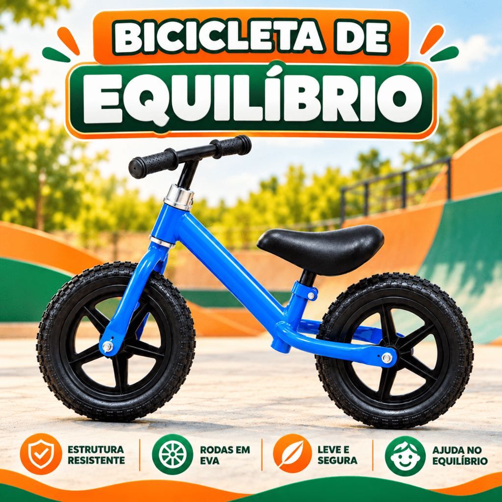 Bicicleta de Equilibrio Sem Pedal Infantil Pneus Resistentes