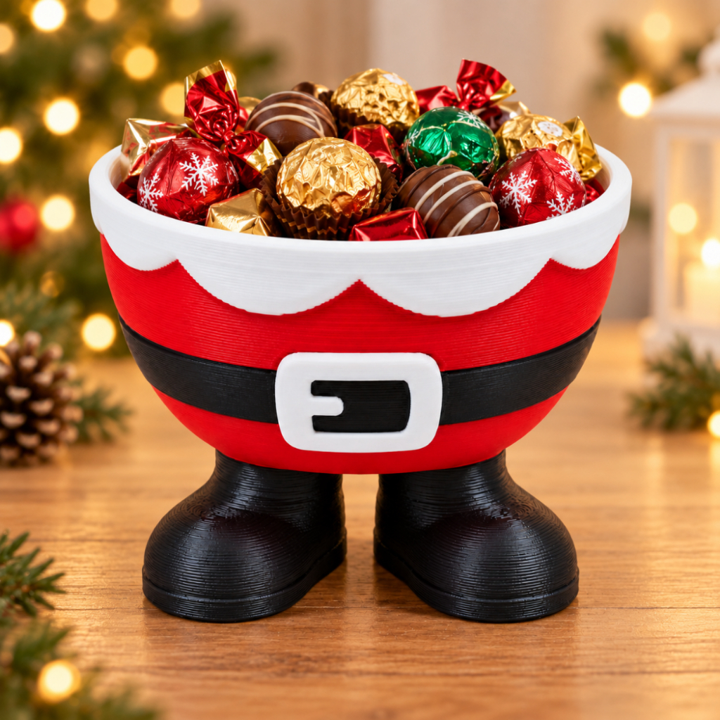 Porta Bombom Natalino Roupa do Papai Noel com Botinhas
