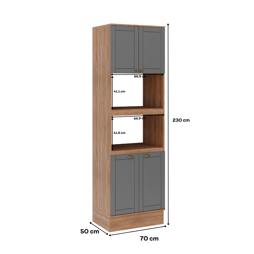 Torre Quente 2 Fornos Milla Nog/Cinza 70cm Carraro — imagem 2 de 2