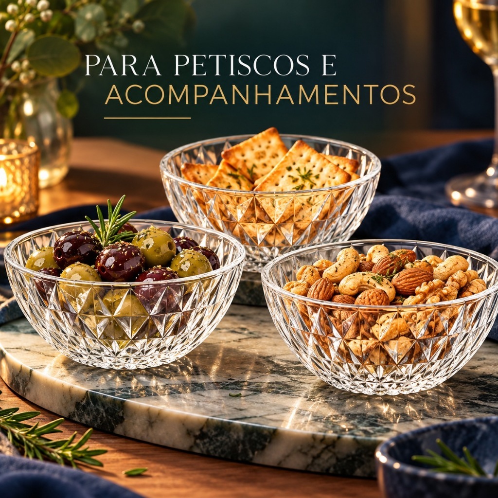 Jogo De 6 Tigelas Bowls De Sobremesa De Vidro 400ml Petisqueira Redonda · foto 2