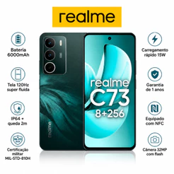 realme C73 8+256 GB Smartphone Celular Versão Global Bateria 6000mAh Câmera 50MP NFC Tela 6,67 Violet