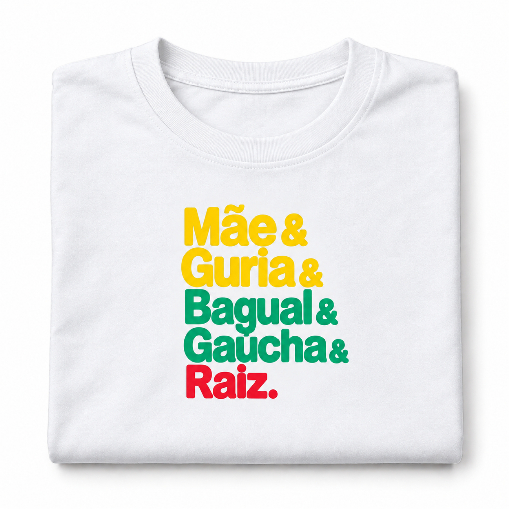 Camiseta Branca Algodão Gaúcha Camisa Branca Básica Blusa Algodão Branca Rio Grande do Sul