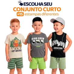 Conjunto Infantil Masculino Menino Verão Manga Curta Roupa de Criança Masculina Tamanho 2 ao 10 L03