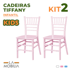 Kit 2 Cadeiras Tiffany Infantil Polipropileno Rosa para Quarto e Brinquedoteca