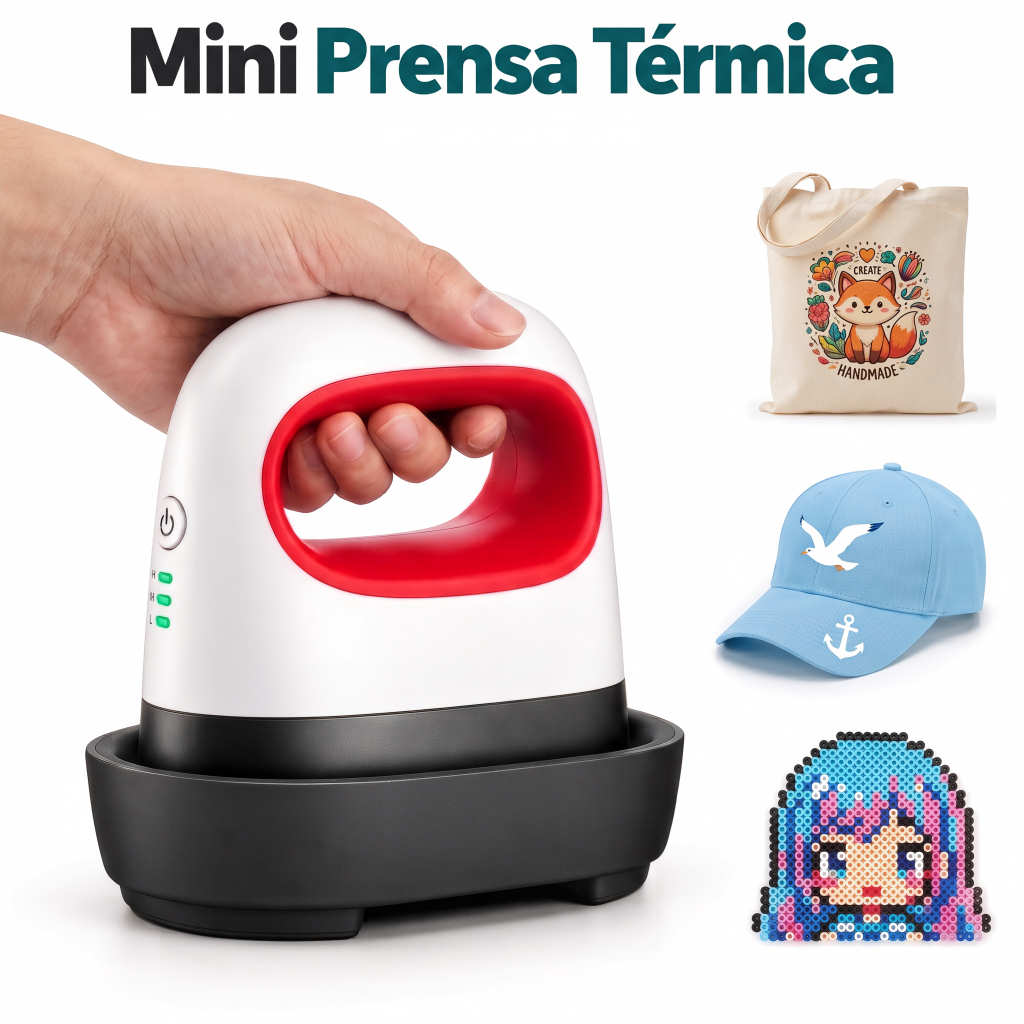 Mini Prensa Térmica Mecolour Portátil para Camisetas, Roupas e Bolsas Sublimação DIY
