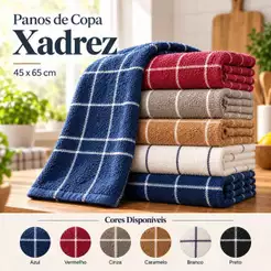 5 Panos Listrado Copa Cozinha Bonito Algodão Premium Seca bem Quadriculado 45x65 Coloridos