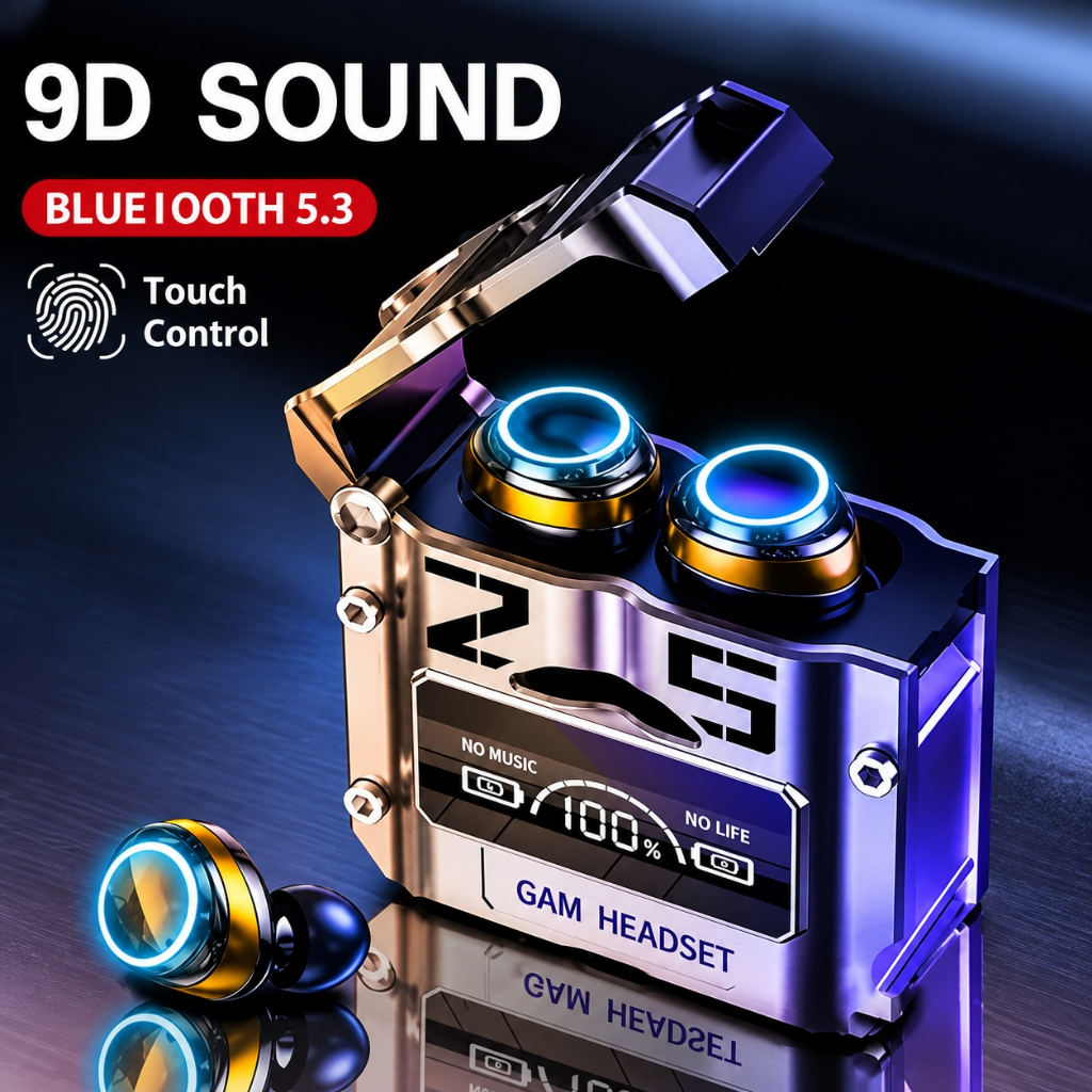 Fone de ouvido Bluetooth TWS M25 Estéreo Esportivo Earbuds Com Tela Led Display