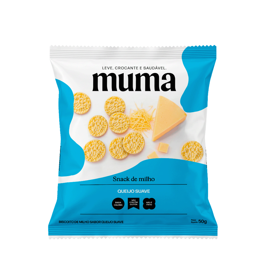 Mini Biscoito de Milho Sabor Queijo Suave 50g Muma Snacks