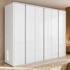 Guarda-Roupa Casal 100% MDF 6 Portas Easy Like Branco