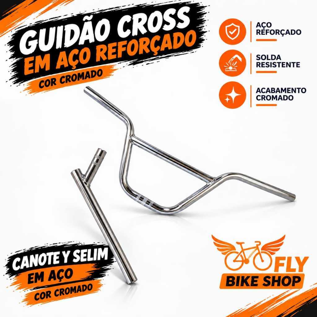 GUIDÃO CROSS DNZ ARO 20 ARO 26 FLY BIKE BMX FREESTYLE CANOTE Y SELIM PARA Bicicletas montadinha raio