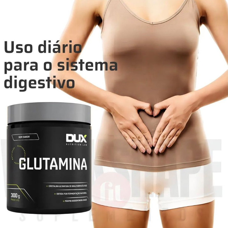 Glutamina 100% pura · Pote 300g Dux Nutrition Sabor Natural ORIGINAL