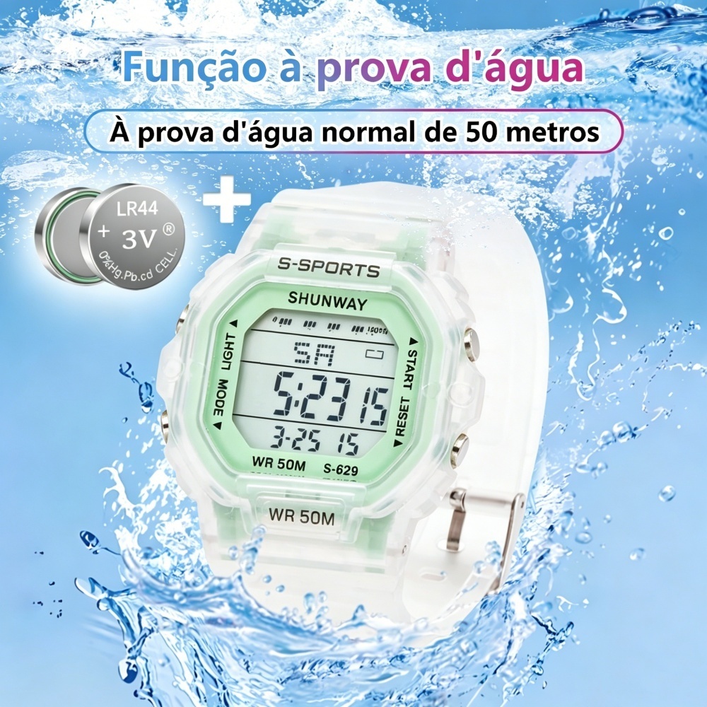 Relógio Digital Multifuncional Para Senhora Design À Prova De Água Luz LED Presente — imagem 2 de 2