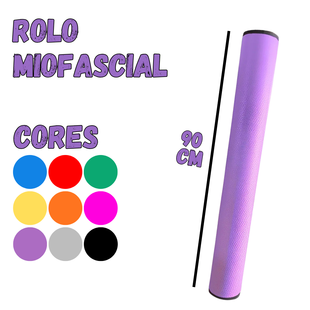 Rolo Miofascial de EVA - 90cm x 11cm - Liberação Miofascial e Massagem Muscular