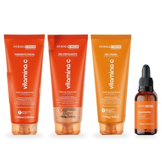 Kit Skincare Vitamina C Dermachem Sabonete Esfoliante Gel Sérum Facial