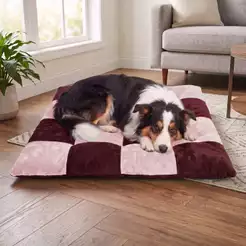 Colchonete Pet Cama Pet 1mt X 1mt Com Ziper e Refil Liso Xadrez De Manta Para Cachorro Porte Grande