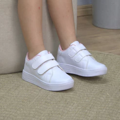 Tênis Menina Fashion Infantil Feminino Escolar Calce Fácil Tira Dupla