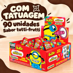 Chiclete Minions Tutti Frutti C/90 Unidades Buzzy Riclan