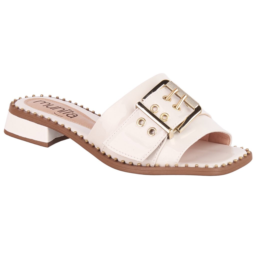 Tamanco Feminino Munita Sandália Blogueira Saltinho Fivela Fashion em Oferta na Shopee