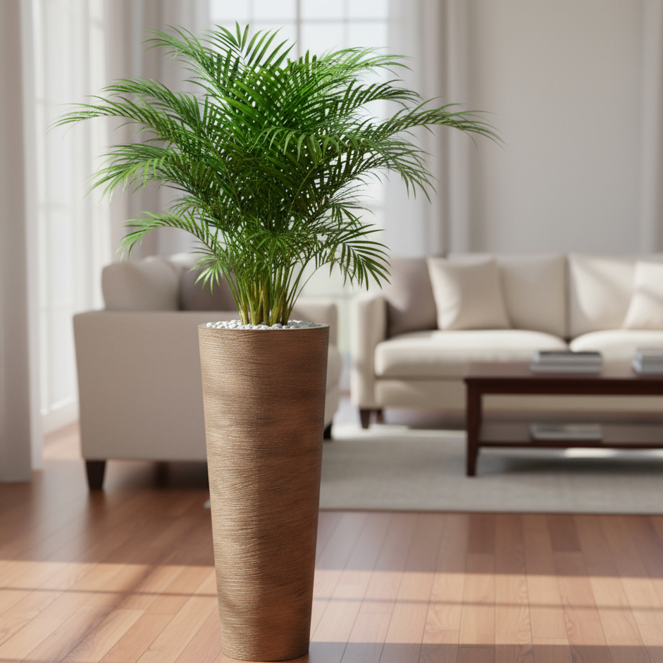 Vaso para planta Decorativo Ibiza Metalico Prime Texturizado Escovado Luxo Moderno P — imagem 2 de 2