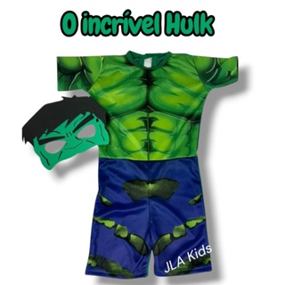 Fantasia incrível Hulk infantil com máscara em Oferta na Shopee