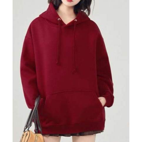 Moletom Feminino com Capuz Rosa | Blusa de Frio Básica com Bolso Canguru | Confortável e Casual