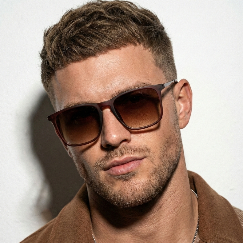 Óculos de Sol Quadrado Marrom Premium Vintage Oldstyle Clássico Original uv400 Masculino Feminino em Oferta na Shopee