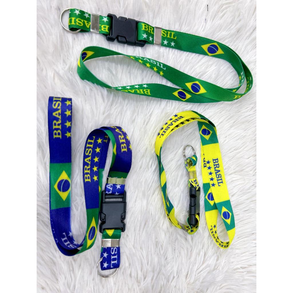 Cordão Moto Engate Rápido Seleção Brasileira Copa do Mundo Bandeira Brasil(1/2/3 Peças)..v)